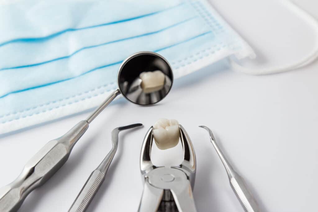 Tooth and dentist tools