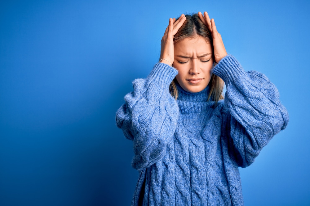 Young woman in pain